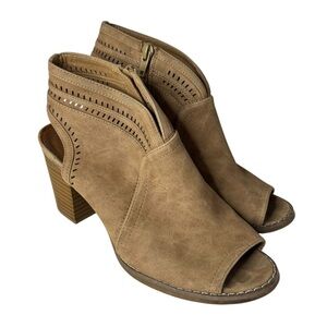 Ruff Hewn Peyton Stacked Heel Booties Desert Sand